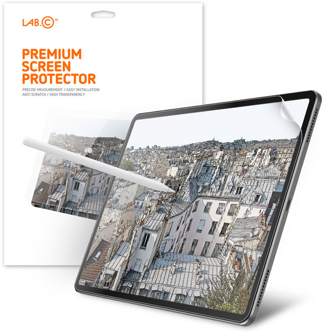 랩씨 저반사 지문방지 종이질감 소프트 스케치 액정보호필름 세트