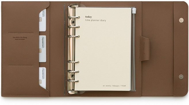 퍼니메이드 가죽 만년형 타임플래너 다이어리 + 속지 세트, 머드베이지, 1세트