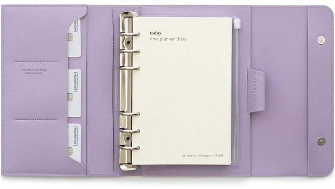 퍼니메이드 가죽 만년형 타임트래커 다이어리 + 속지 세트, 밀크바이올렛, 1세트