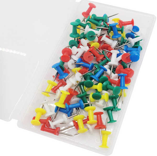 마다꾸미 컬러 투명 피스 압정 문서 고정핀 80p 세트 01 혼합, 1세트