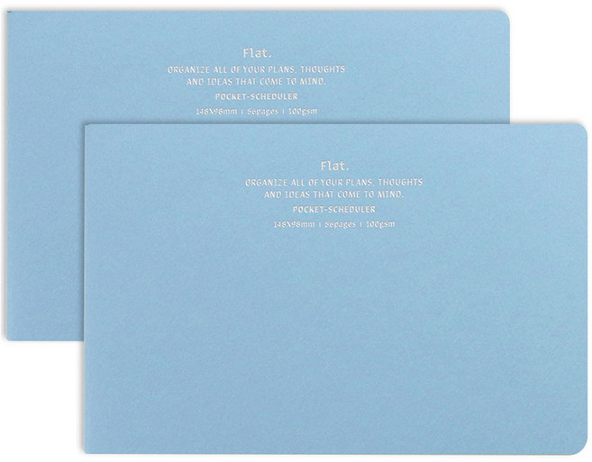 페이퍼리안 플랫 포켓 6개월 스케줄러 만년형 2p 세트, 스카이 블루, 1개