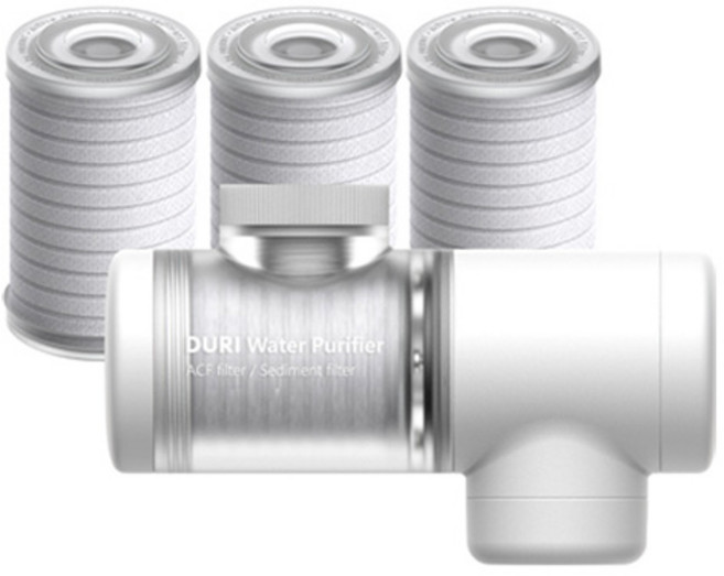 두리 울트라 세면대 수전 + 필터 일반형 3p 세트, 화이트, 1세트