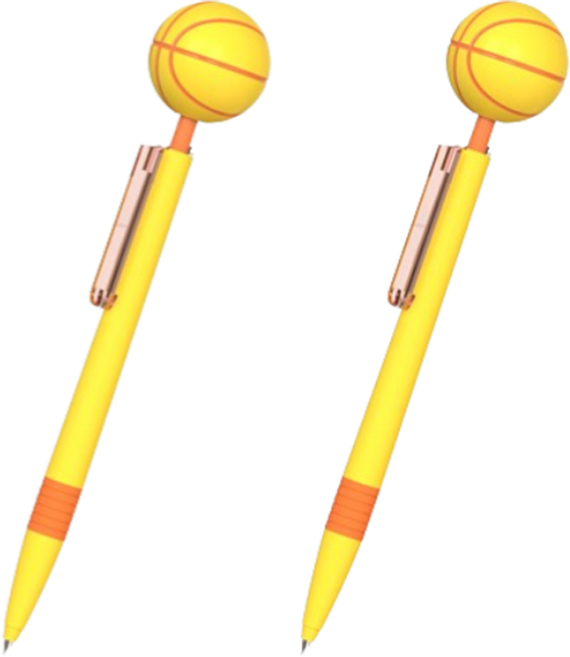 재미있는 스포츠 젤 볼펜 농구공 0.9mm, 검정, 2개