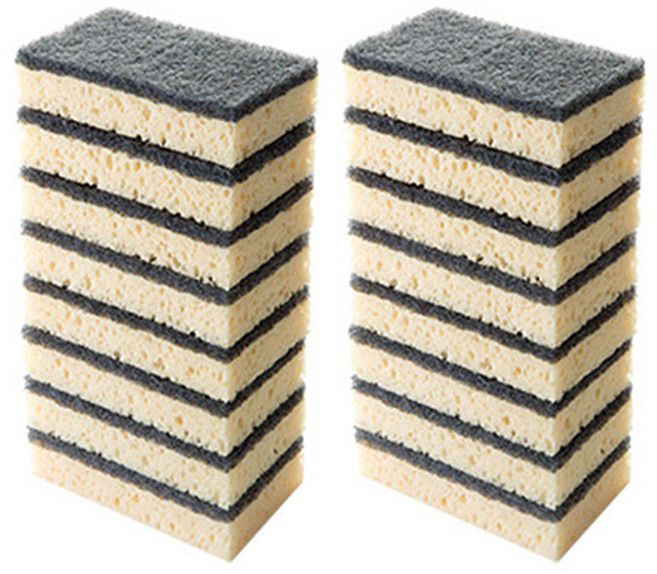 이사벨홈 해초 스펀지 양면 수세미 블랙, 2개, 8개입