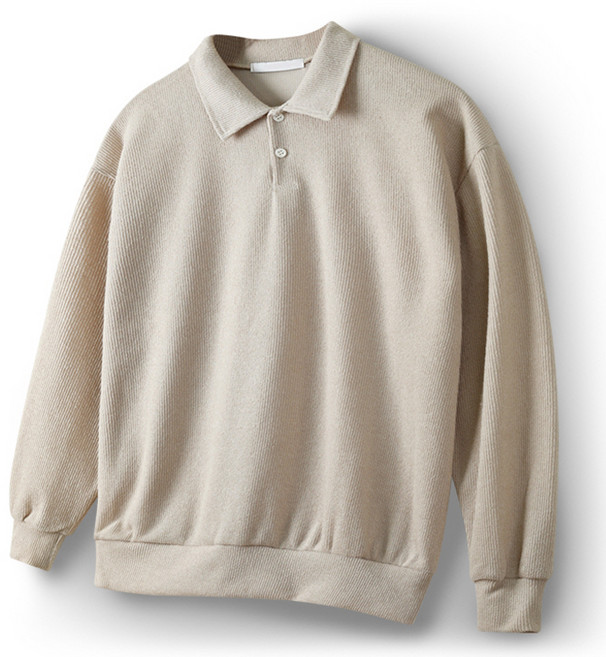 해리슨 남성용 코듀로이 긴팔 카라 니트 티셔츠 HA-1017 NAT1009