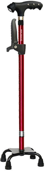 실버케인 각도조절 LED 지팡이 와이드 안전형, 와인레드, 1개