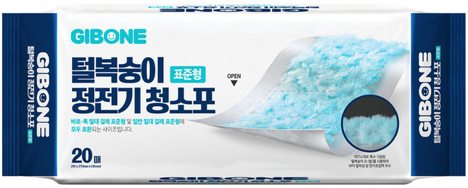 기본에 털복숭이 정전기 청소포 20매, 1개