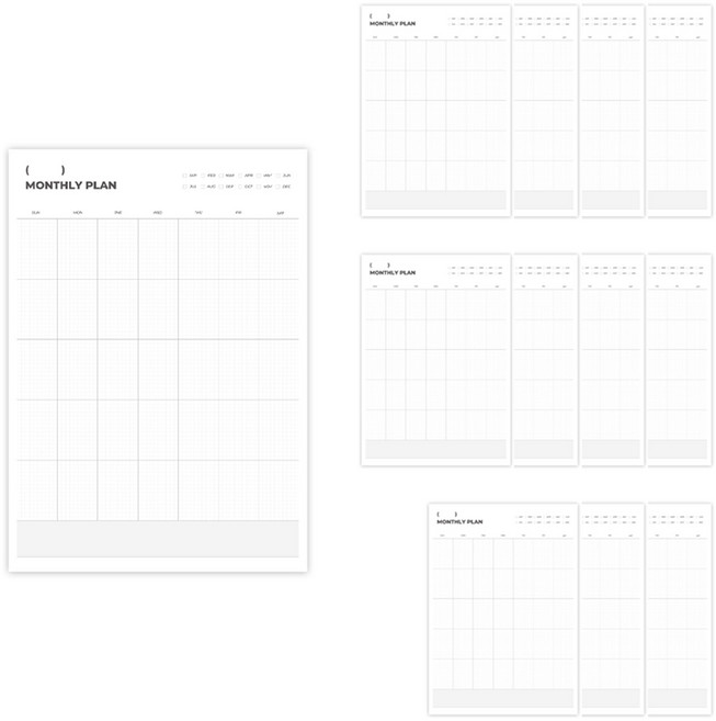 리코즈 먼슬리 빅플래너 12p 세로형, 혼합색상, 1개