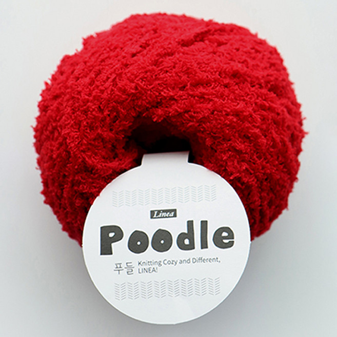 리네아 푸들 뜨개실 수면사 털실 극세사실 70g, 313 레드, 1개