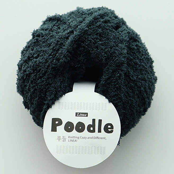 리네아 푸들 뜨개실 수면사 털실 극세사실 70g, 1128 챠콜, 1개
