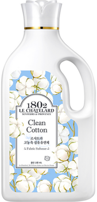 1802 LE CHATELARD 超高濃縮柔軟精 潔淨棉花香, 4L, 1桶