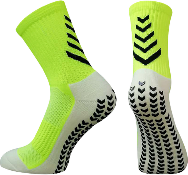 HnEx 단목 논슬립 스포츠 양말, 형광그린, 1개