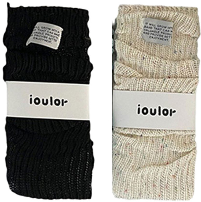 Ioulor Peonist 女性用荷葉邊針織芭蕾風暖腿套 2雙組