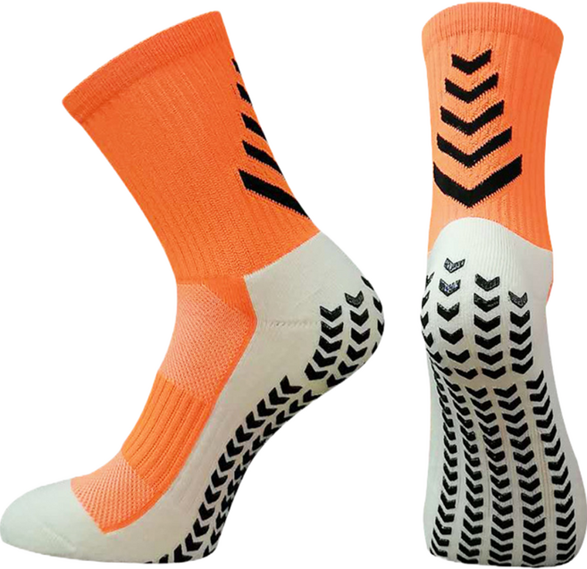 HnEx 단목 논슬립 스포츠 양말, 오렌지, 1개