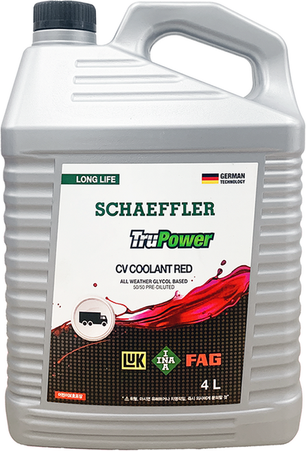 셰플러 트루 파워 씨브이 쿨런트 레드 상용차용 50 : 50 희석식 부동액, 1개, 4L