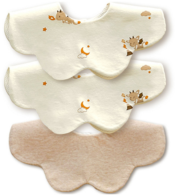 이키 오가닉 메쉬 롤링턱받이 3종 선물세트 + 쇼핑백, 용+용+베이지, 1세트