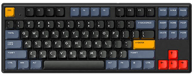 한성컴퓨터 동그리 8K 유무선 텐키리스 키보드 35g, VENUS NAVY, GK893B PRO, 무접점