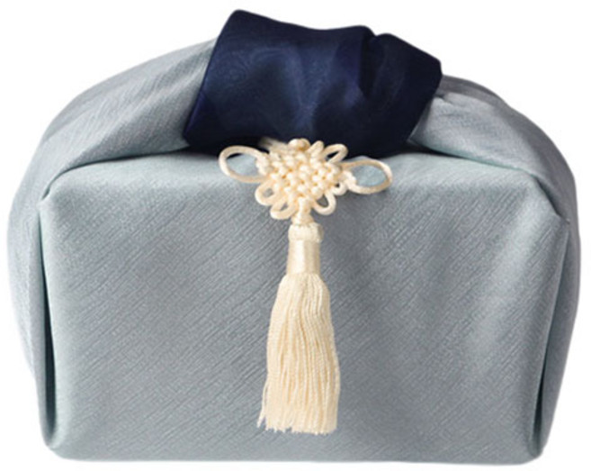 인디케이 전통 양면 보자기 중, 청색빛, 1개