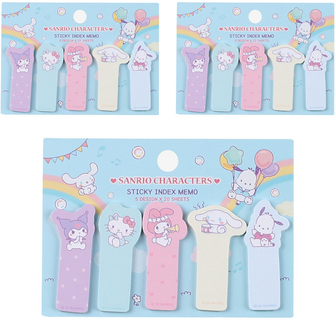 산리오 귀여운 인덱스 점착메모지, 3개, 1개입
