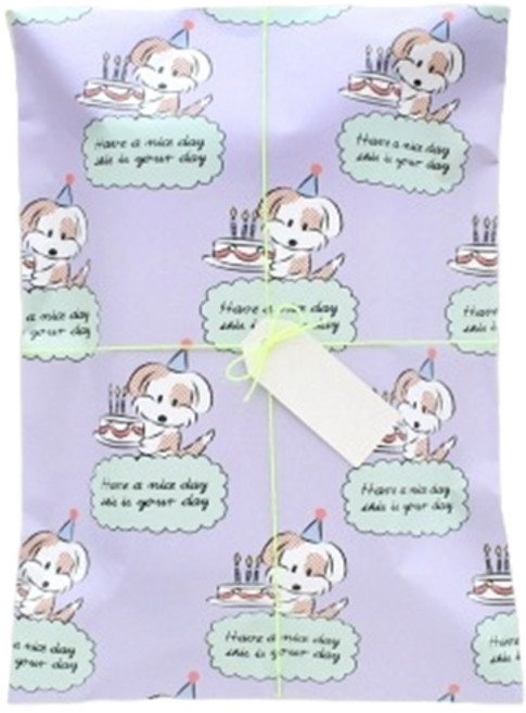 축하해 멍멍 기프트백 M, 혼합색상, 10개