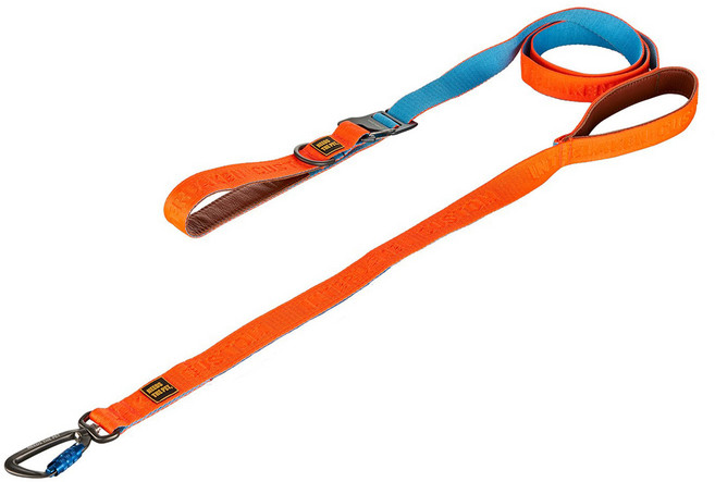 니즈더펫 강아지 어스텍 오토락 그립 리드줄, 아쿠아오렌지, 1개