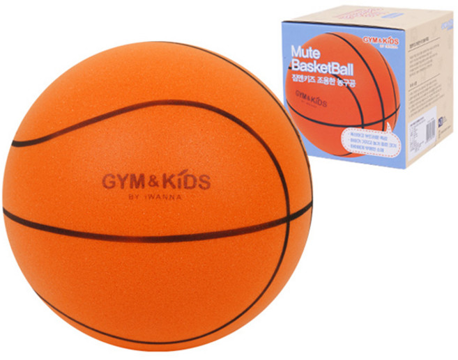 아이워너 짐앤키즈 조용한 농구공, 오렌지, 1개