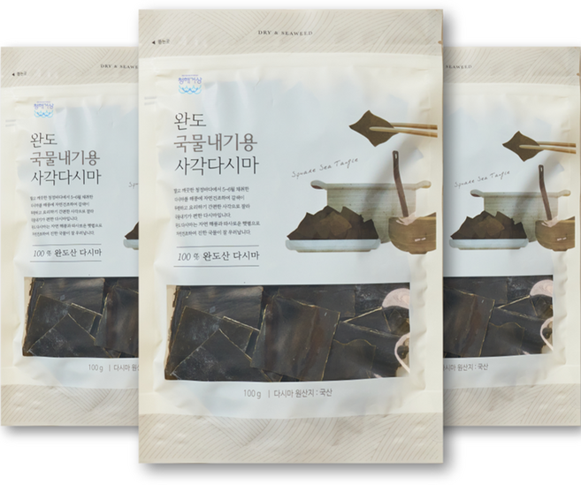 FRESH OCEAN WEALTHY MERCHANT 莞島 熬湯用 方形昆布, 3個, 100g