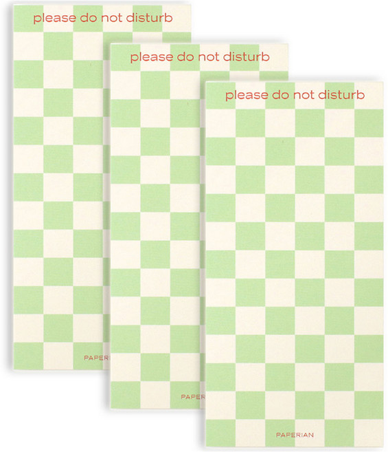 페이퍼리안 두낫 디스터브 체커보드 메모패드, 라임, 3개, 80개입