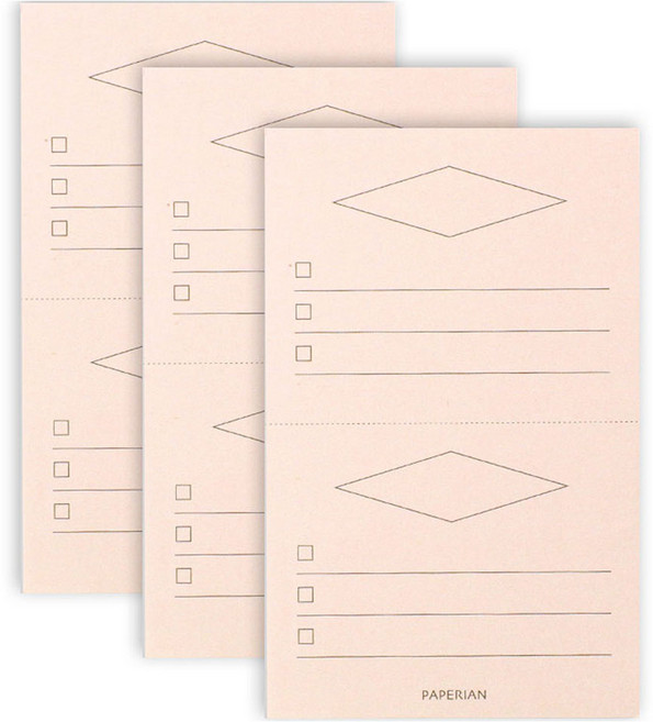 페이퍼리안 메이크어메모 마이리스트, 핑크 My List03, 3개, 80개입