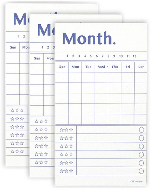 페이퍼리안 리스트 투 리브바이 메모패드, 먼쓰, 3개, 80개입