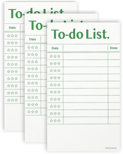 페이퍼리안 리스트 투 리브바이 메모패드, 투두 리스트, 3개, 80개입