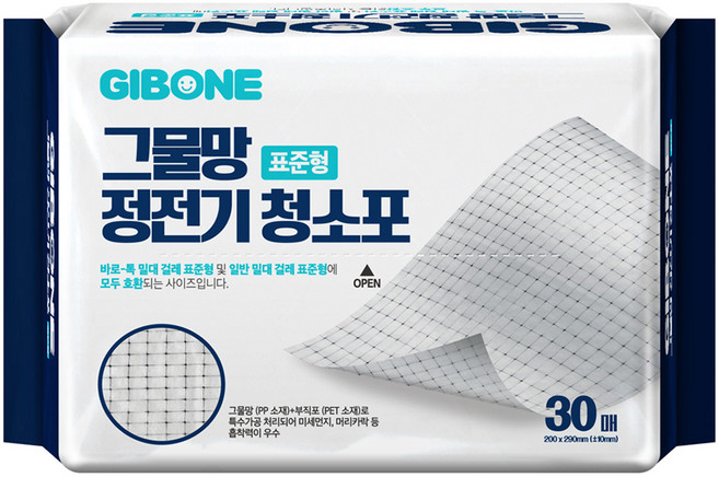 기본에 그물망 정전기 청소포 30매, 1개