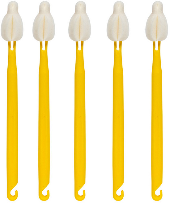 엠피엘 롱 버블 젖병솔 25cm, 옐로우, 5개