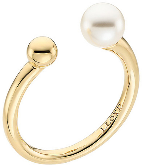 로이드 여성용 진주 볼 오픈링 반지 6mm