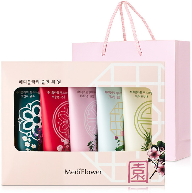 메디플라워 뜰안의 원 핸드크림 5종 세트 250g + 쇼핑백, 1개