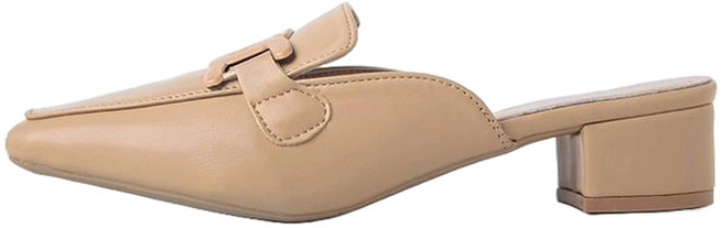 여성용 체인 베이직 미들힐 블로퍼 뮬 HLBN9506