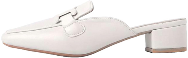 여성용 체인 베이직 미들힐 블로퍼 뮬 HLBN9506