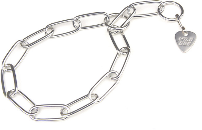 와일드독 초크체인 강아지목줄, 실버, 1개