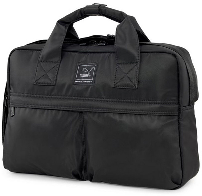 PUMA 男士經典LV8編織公事包側背包 07965601, 黑色