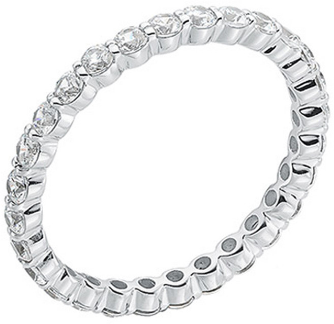 로이드 여성용 풀세팅 2mm 레이어드 실버 반지