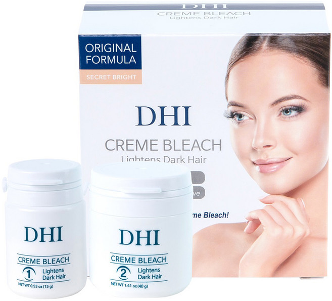 디에이치아이 크림블리치 헤어 눈썹 인중 염색 셀프 탈색제 1제 15g + 2제 40g 세트, 1개