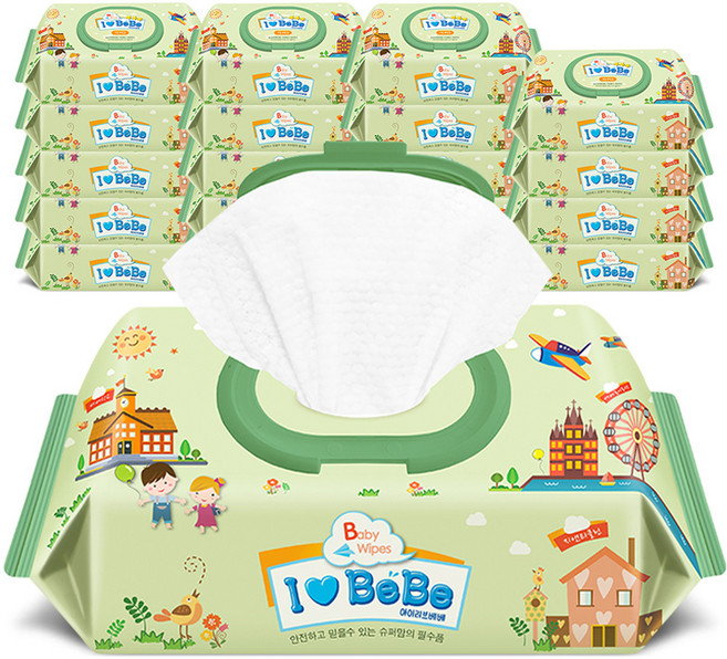 아이러브베베 포레 아기 물티슈 캡형, 62g, 72매, 20세트