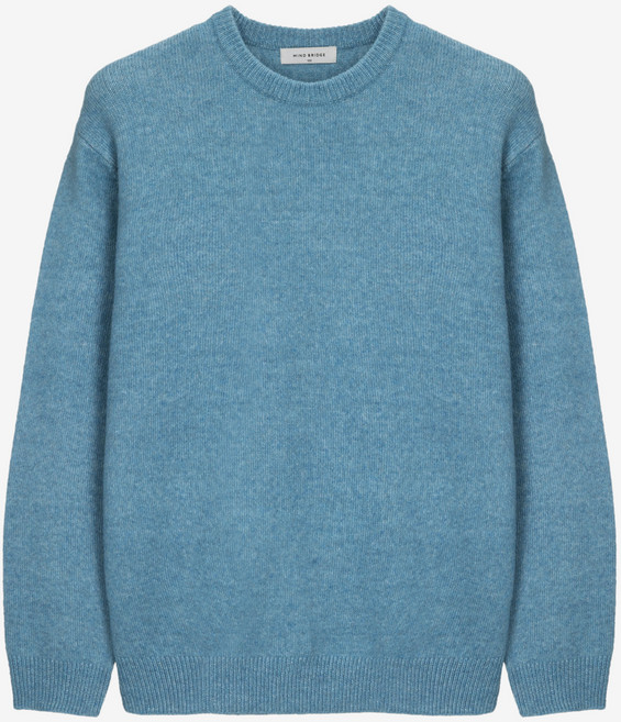 MIND BRIDGE 男款Air Wool圓領微寬鬆針織衫 MYKT7102