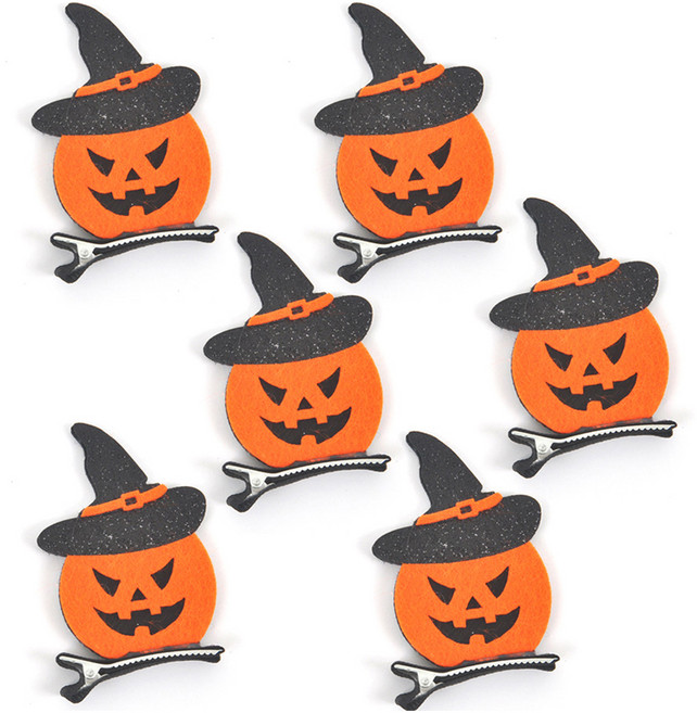파티쇼 할로윈 머리핀, 호박, 6개
