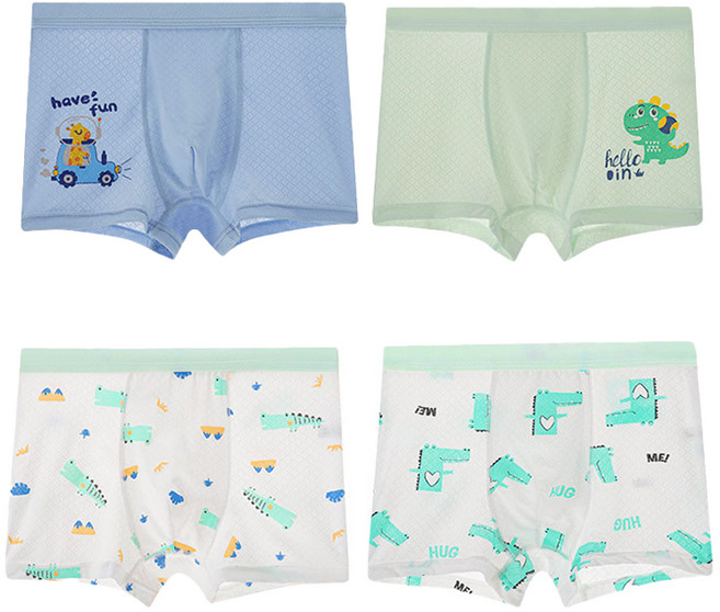 키즈데이 남아용 사각드로즈 팬티 러브다이노 4종 세트