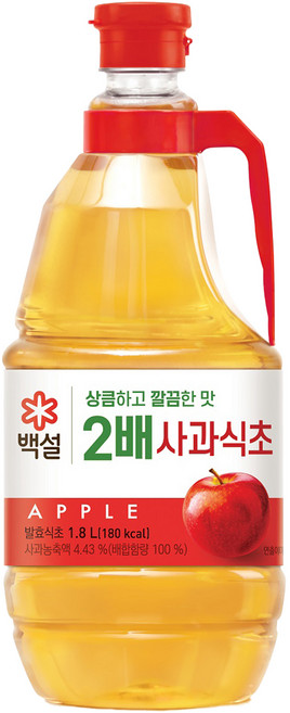 백설 2배 사과식초, 1.8L, 1개