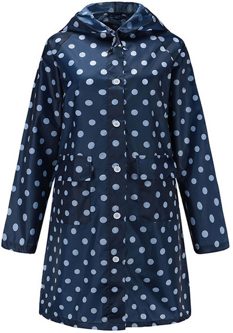 핫데이썸 여성용 골프 레인코트, 블루도트, 1개