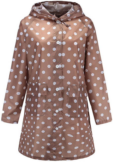 핫데이썸 여성용 골프 레인코트, 커피도트, 1개