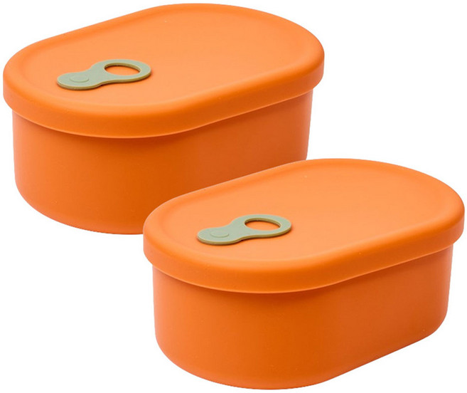 심볼라 실리팝 스팀홀 실리콘 팩 전자레인지 용기 만다린오렌지, 2개, 200ml