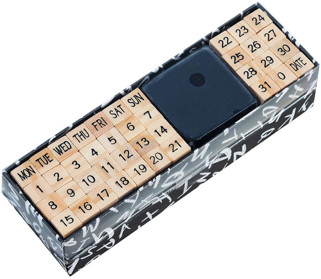 달력 도장 월 날짜 숫자 스탬프 다꾸, 1개, 블랙